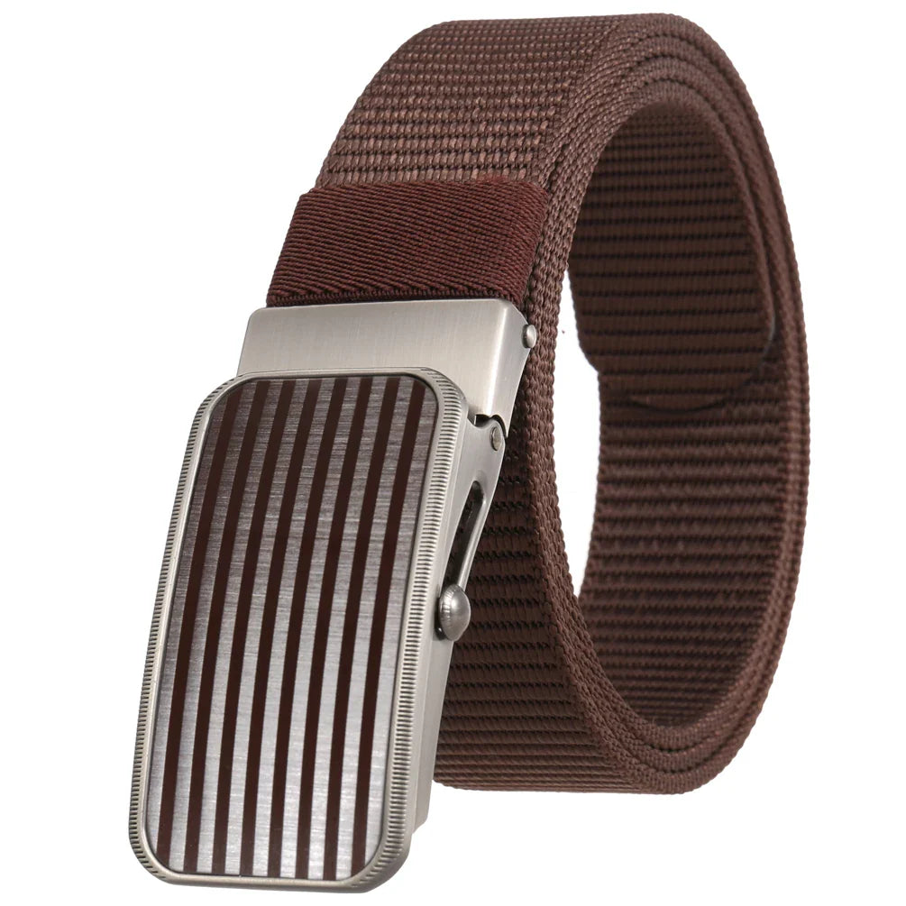 KTX-765523 Men's Nylon Braided Roller Buckle Belt - Adjustable & Durable Design