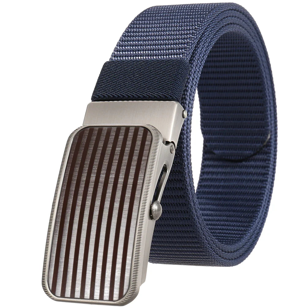 KTX-765523 Men's Nylon Braided Roller Buckle Belt - Adjustable & Durable Design