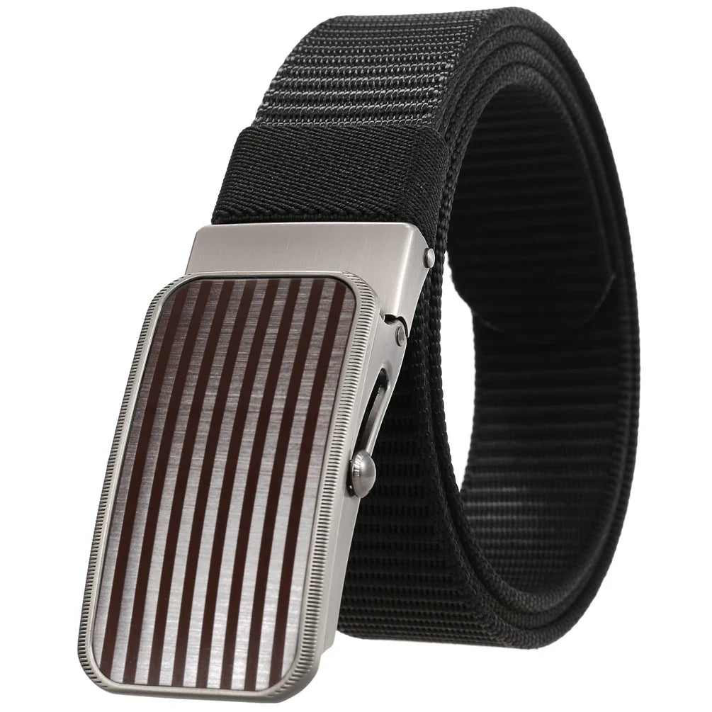 KTX-765523 Men's Nylon Braided Roller Buckle Belt - Adjustable & Durable Design