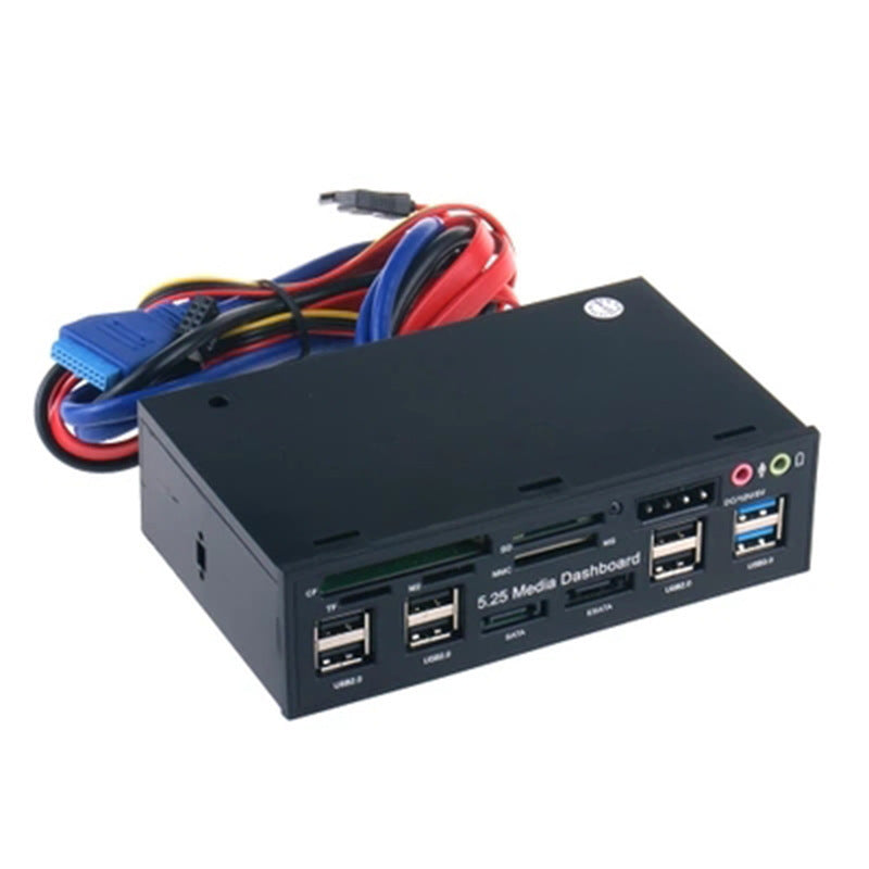 KTX-363219 External CD-ROM Drive with USB 3.0 and Multifunctional Card Reader for CF, SD, TF, MicroSD, MS Pro, and MS Micro (M2)