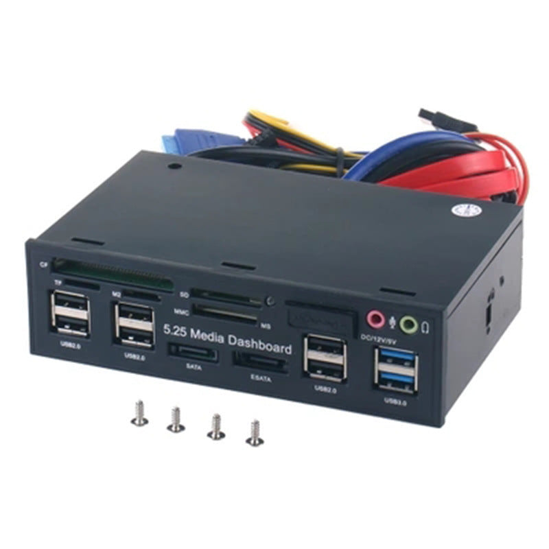 KTX-363219 External CD-ROM Drive with USB 3.0 and Multifunctional Card Reader for CF, SD, TF, MicroSD, MS Pro, and MS Micro (M2)