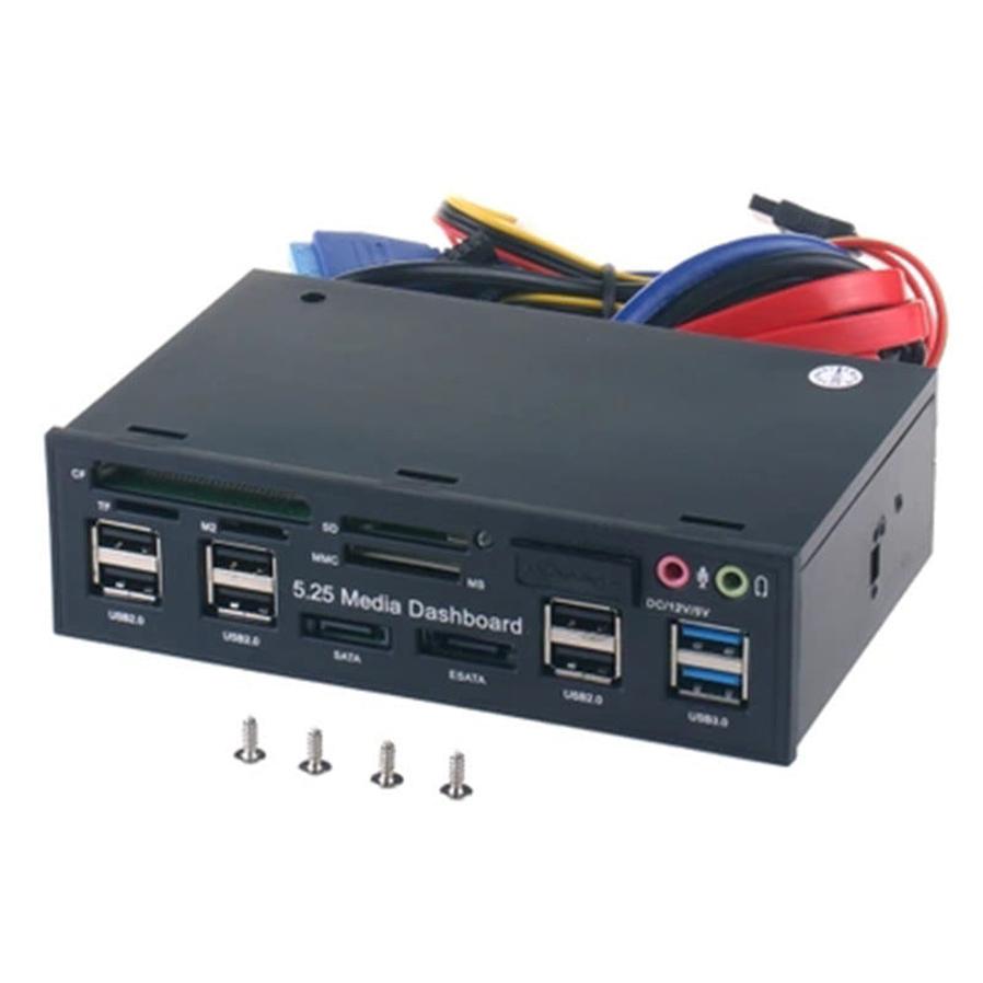KTX-363219 External CD-ROM Drive with USB 3.0 and Multifunctional Card Reader for CF, SD, TF, MicroSD, MS Pro, and MS Micro (M2)