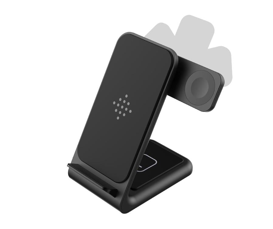 KTX-530323 Three-in-One Wireless Charging Stand for Mobile Phones, Smart Watches, and Earbuds - 15W Fast Charging