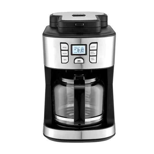 KTX-834387 15-Cup Electric Coffee Maker with Built-in Grinder and LCD Display