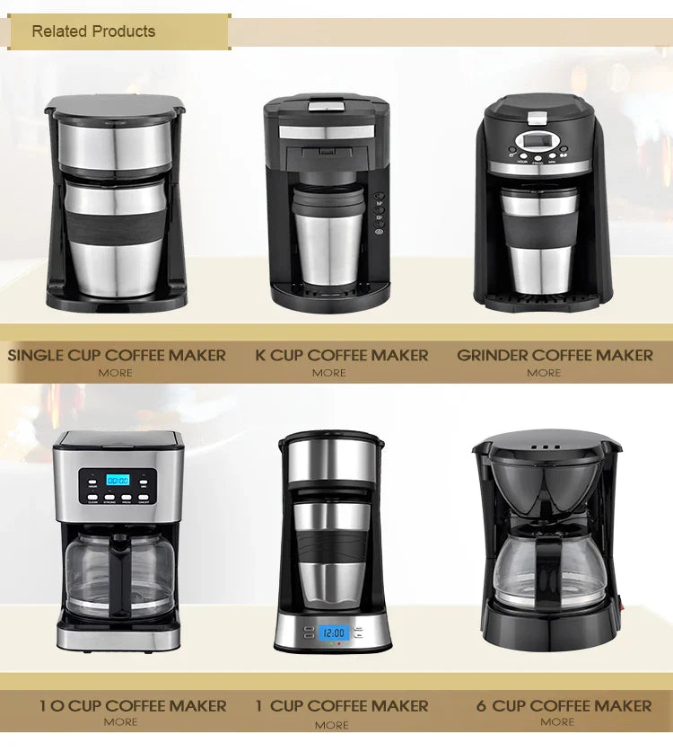 KTX-834387 15-Cup Electric Coffee Maker with Built-in Grinder and LCD Display