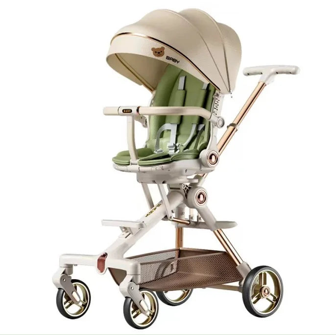 KTX-812435 Double-Pole Aluminium Alloy Baby Stroller with Hidden Footrest – Available in Various Colours