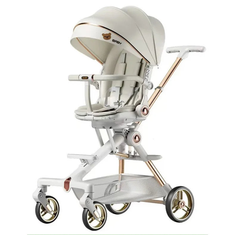 KTX-812435 Double-Pole Aluminium Alloy Baby Stroller with Hidden Footrest – Available in Various Colours