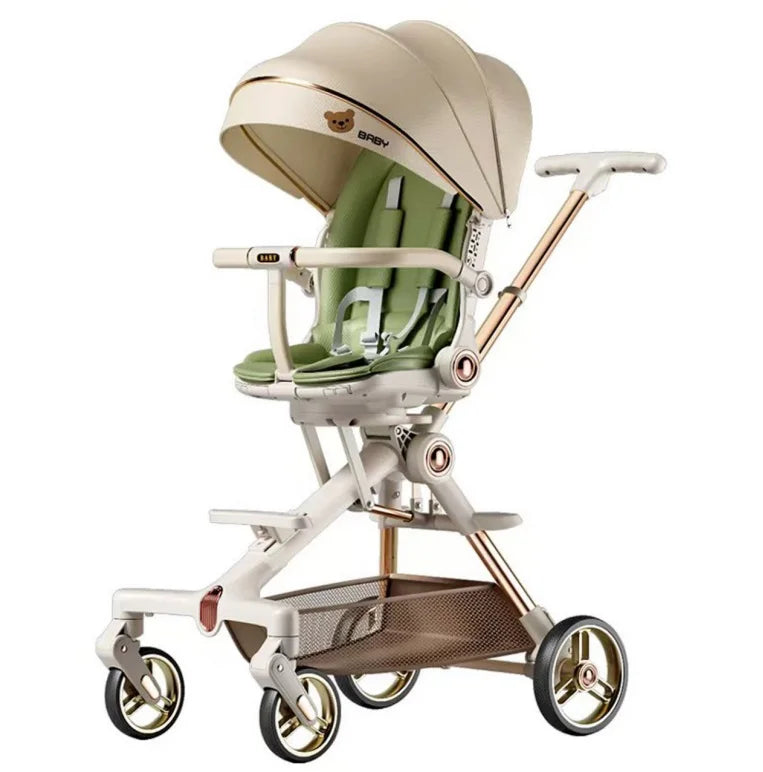 KTX-812435 Double-Pole Aluminium Alloy Baby Stroller with Hidden Footrest – Available in Various Colours