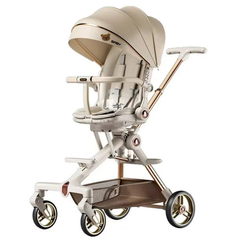 KTX-812435 Double-Pole Aluminium Alloy Baby Stroller with Hidden Footrest – Available in Various Colours