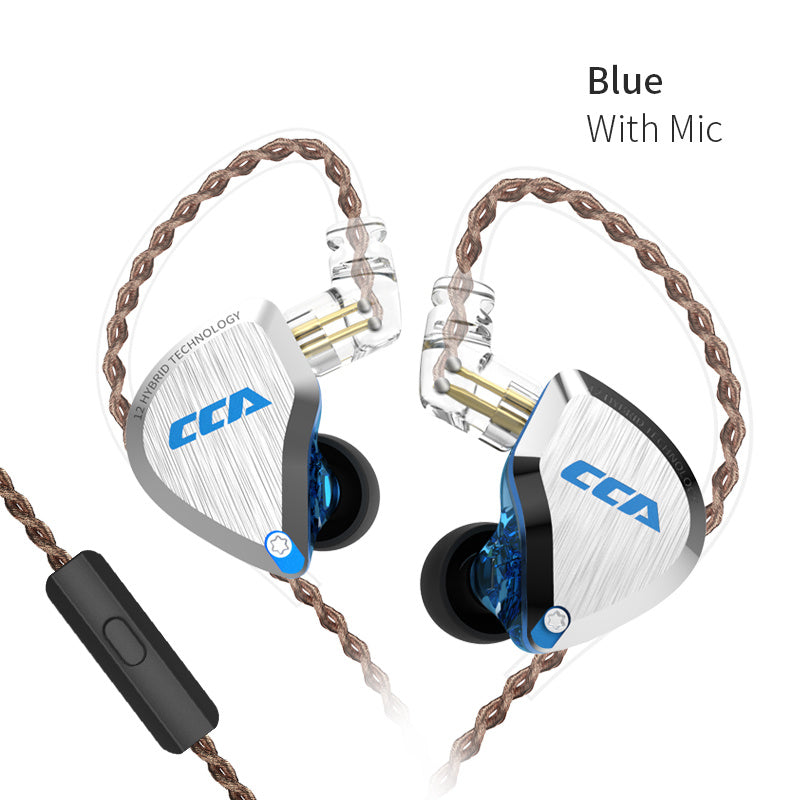KTX-624723 In-ear Hybrid Drive Earphones with Noise Reduction and Heavy Bass - CCA C12 Model