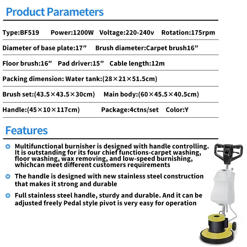 KTX-584595 Multifunctional Carpet Cleaner Machine for Homes and Hotels – Handheld Industrial Floor Sweeping Device
