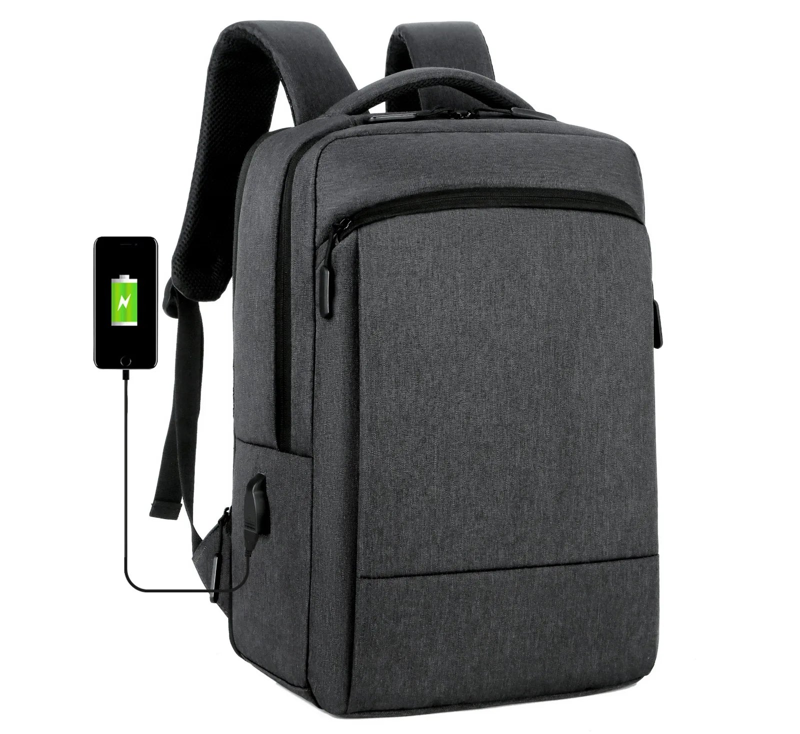 KTX-953747 Waterproof Nylon 15.6 Inch Laptop Backpack with USB Charging Port for Business Travel