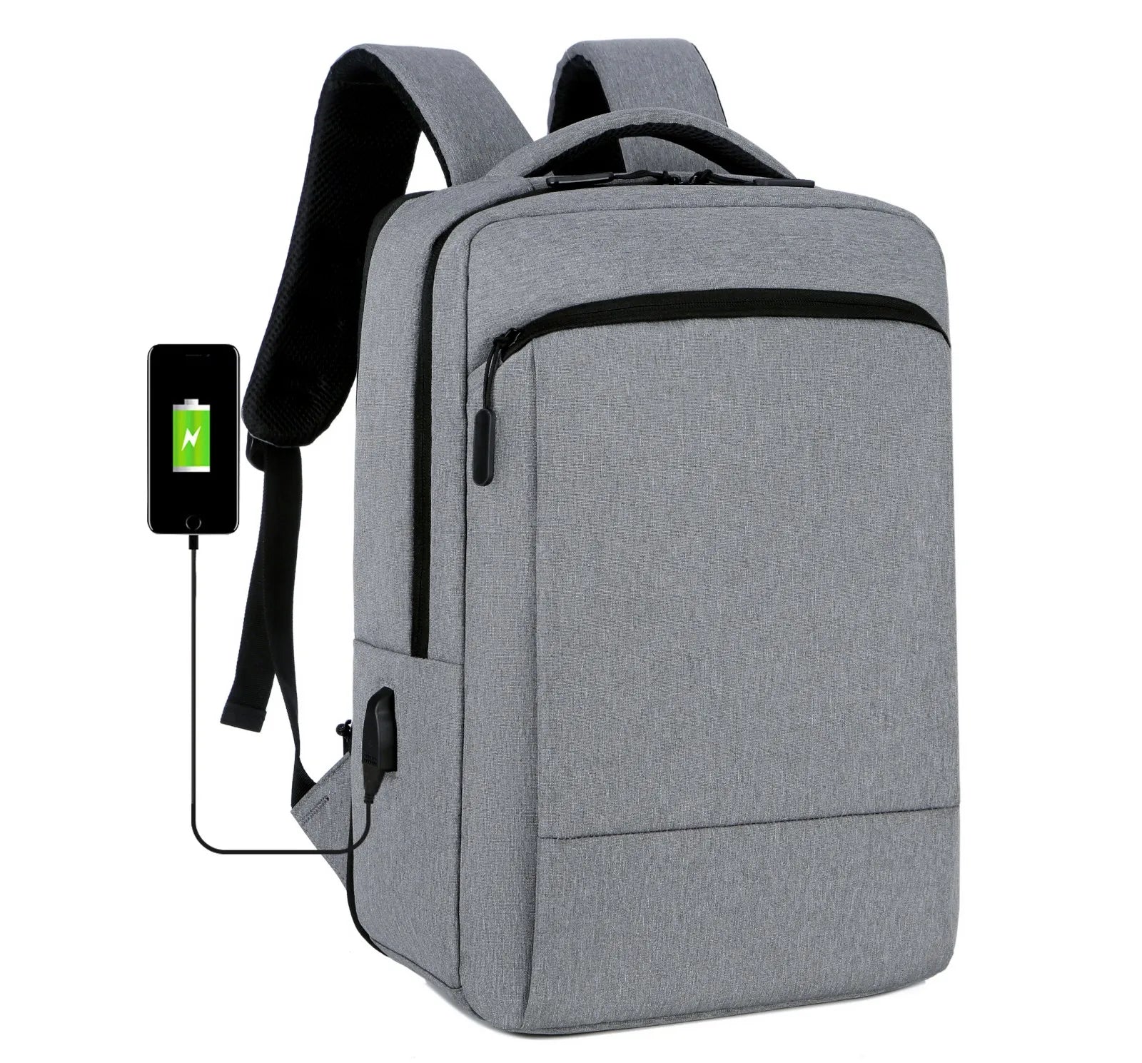 KTX-953747 Waterproof Nylon 15.6 Inch Laptop Backpack with USB Charging Port for Business Travel