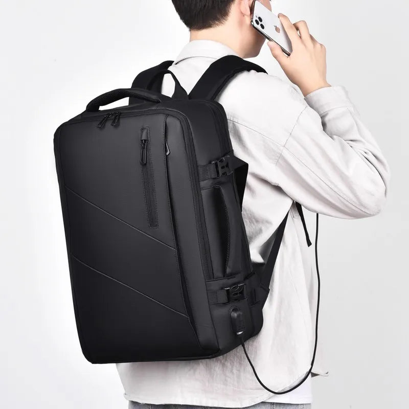 KTX-838483 Versatile Waterproof USB Nylon Backpack for 15.6 Inch Laptops