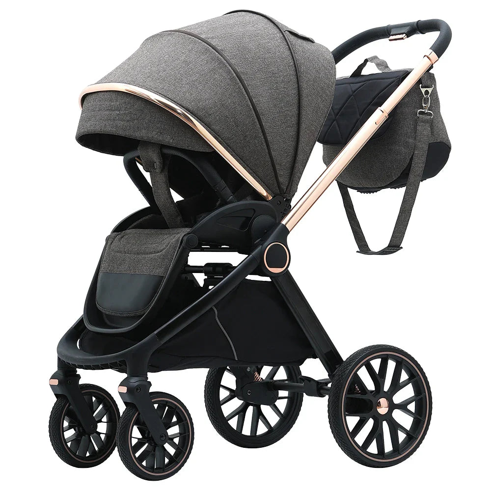 KTX-255379 3-in-1 Lightweight Travel Pram with Luxury Folding Stroller and Baby Car Seat