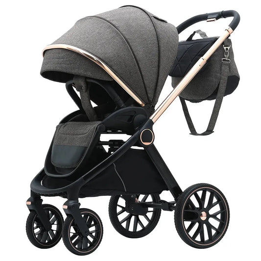 KTX-255379 3-in-1 Lightweight Travel Pram with Luxury Folding Stroller and Baby Car Seat