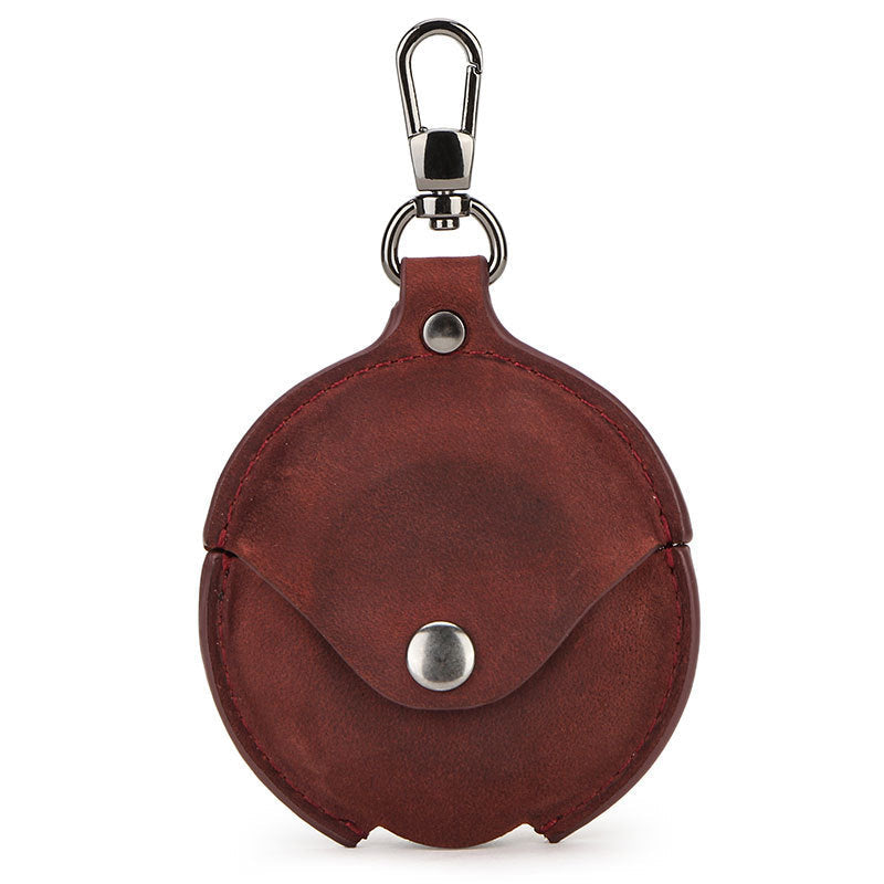 KTX-133203 Crazy Horse Leather Case for Huawei Freebuds 3 - Stylish Clamshell Design in Brown, Dark Brown, Royal Blue, and Burgundy