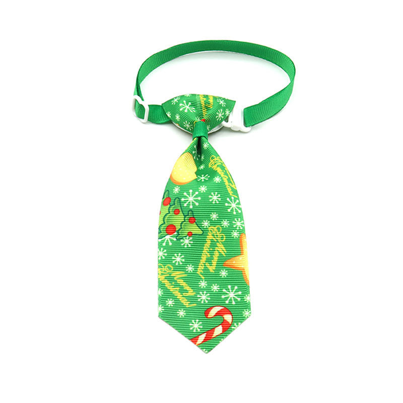 JMT-481226 Christmas-Themed Ribbon Tie for Pets in Mixed Colors - Ideal for All Seasons and Festive Occasions