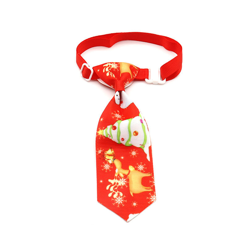 JMT-481226 Christmas-Themed Ribbon Tie for Pets in Mixed Colors - Ideal for All Seasons and Festive Occasions