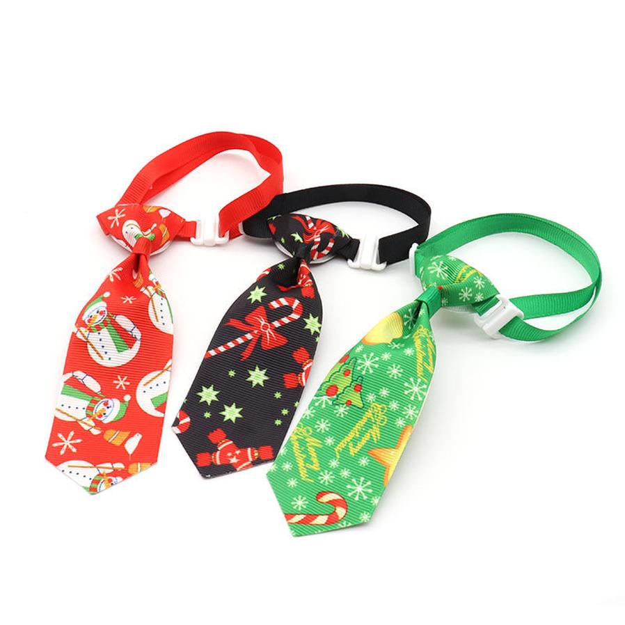 JMT-481226 Christmas-Themed Ribbon Tie for Pets in Mixed Colors - Ideal for All Seasons and Festive Occasions