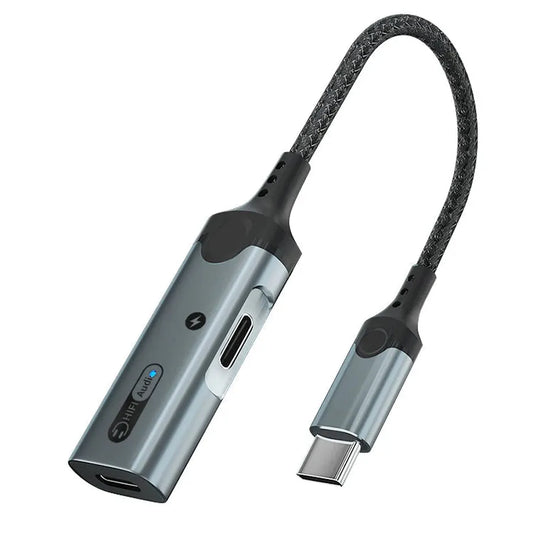KTX-560211 2-in-1 Type-C Audio Adapter with PD 60W Charging for iPhone 15 and USB-C Earphones