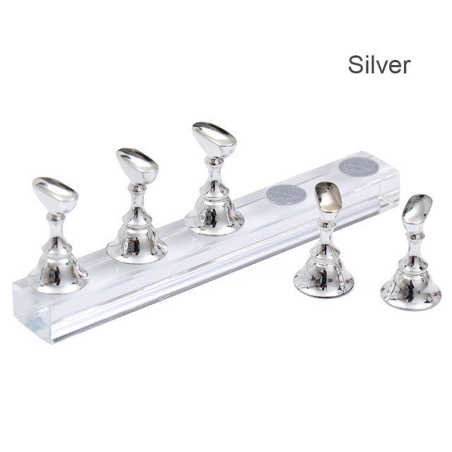 JMT-483018 Nail Art Stand in Gold, Silver, Rose Gold, Black, and White - Plastic Nail Tool Storage Solution