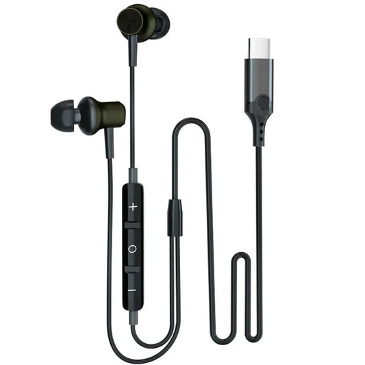 KTX-623443 Wired Type C Earphones with Mic and Volume Control for iPhone 15, Huawei, and Samsung Devices