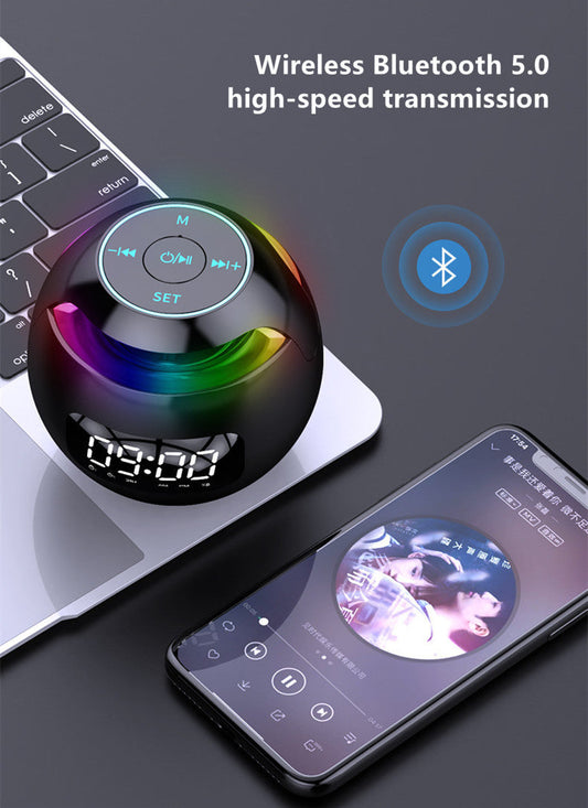 KTX-758547 Bluetooth Speaker Alarm Clock with LED Display and Subwoofer Functionality for Home and Office Use