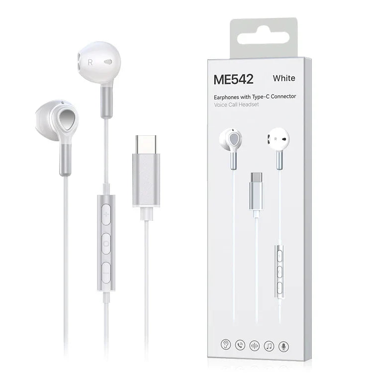 KTX-813395 USB C Wired Earbuds with Microphone for Android Devices - Stereo Sound Wired Earphones
