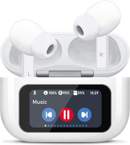 KTX-803667 Touchscreen Wireless Earbuds with Noise Cancelling, Bluetooth 5.4, Hi-Fi Sound, and Microphone for Android & iOS