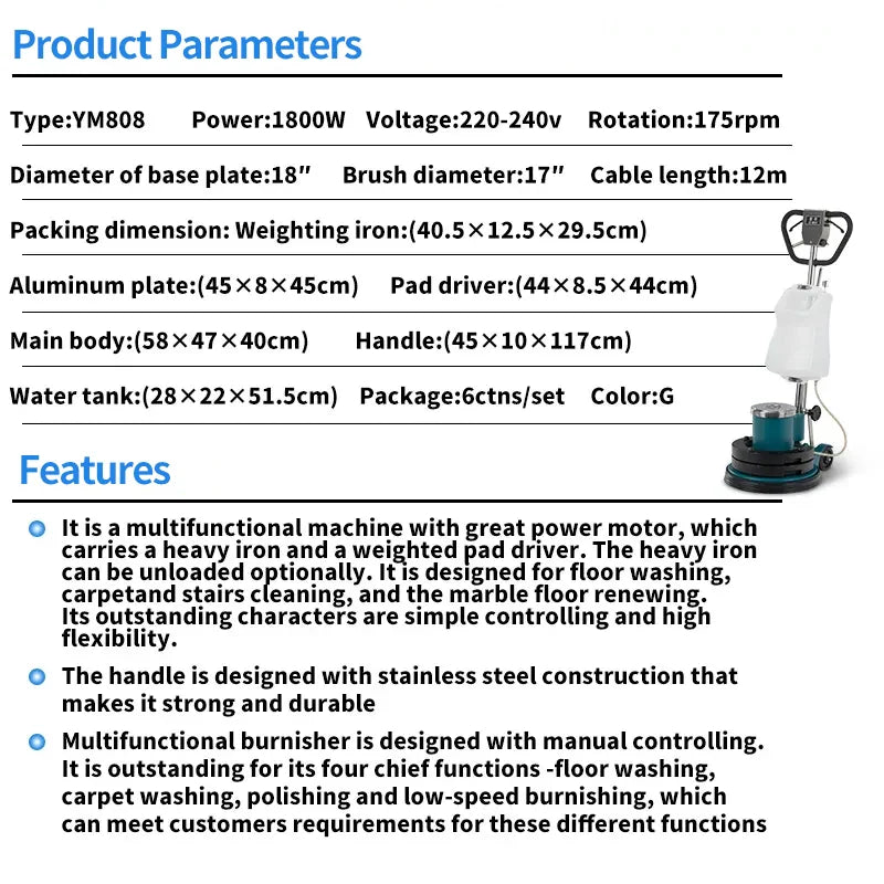 KTX-322451 Marble Polishing and Floor Cleaning Machine for Effective Carpet and Waxing Solutions