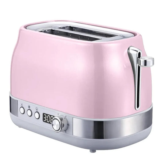 KTX-732947 Pink Mini Hamburger Bun Toaster with LCD Display for Fast Food Preparation