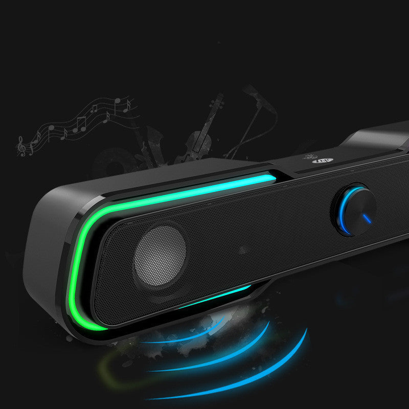 KTX-085075 RGB Subwoofer Audio System for Computer and Mobile Devices - 2.1 Channel, USB Interface, Black, 1.2M Cable