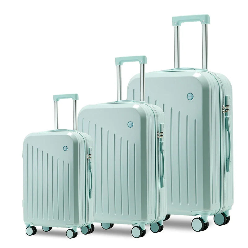 KTX-359635 3-in-1 Travel Luggage Set with USB Port and Anti-Lock Brake System - 24 Inch Suitcase Trolley