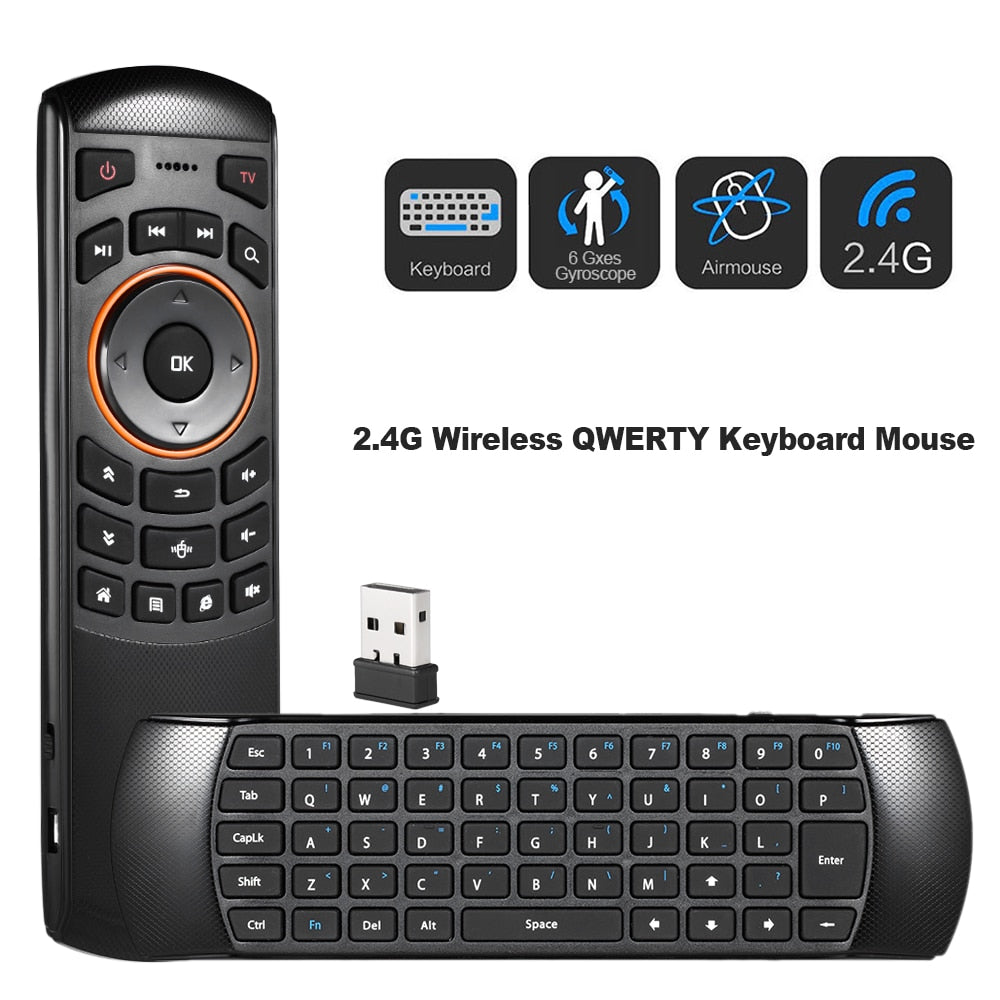 KTX-200915 Wireless QWERTY Keyboard with Air Mouse and Gyroscope for Mini PC and TV Box