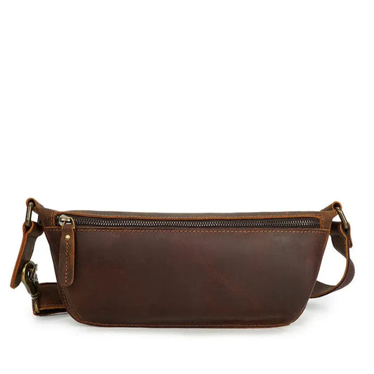 KTX-943187 Vintage Leather Chest Bag for Men, Stylish Messenger Design
