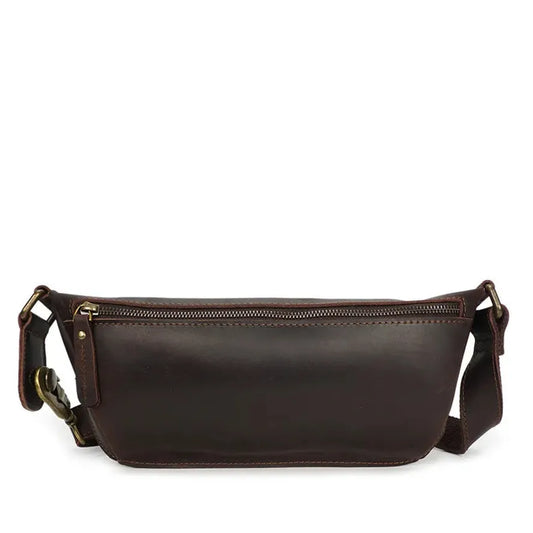 KTX-943187 Vintage Leather Chest Bag for Men, Stylish Messenger Design