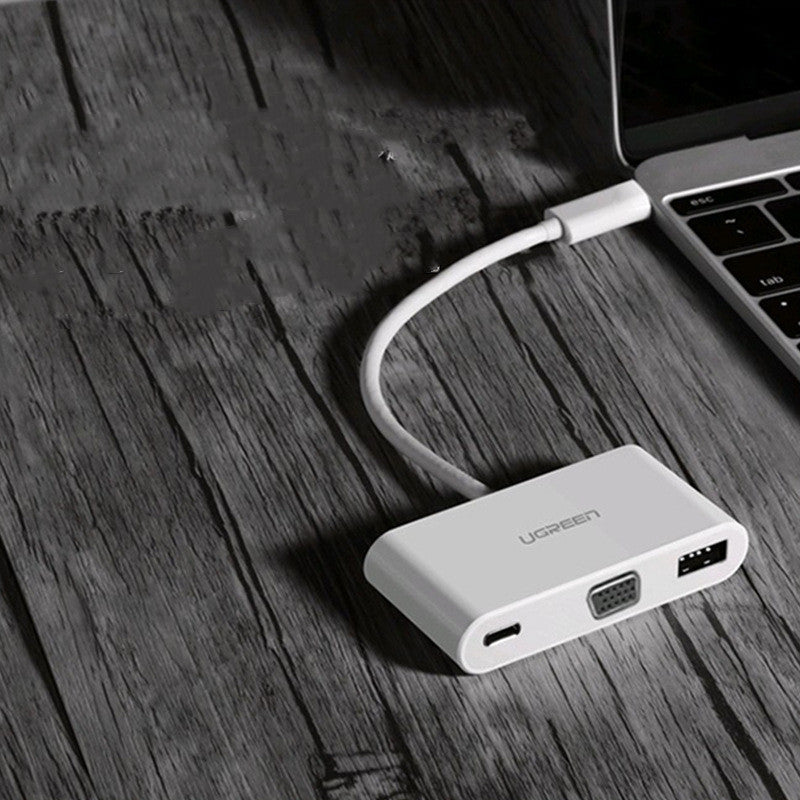 KTX-368531 Type-C to VGA USB Splitter Hub with Charging Support, Compatible with MacBook and Microsoft Lumia 950XL