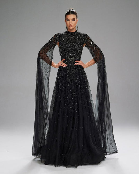 KTX-052371 Elegant Black Dress for Women - Style EZ25004