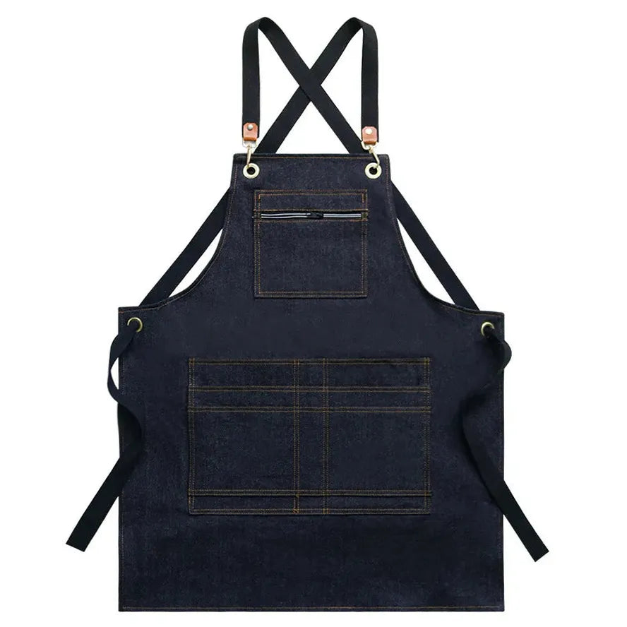 KTX-750035 Floral Canvas Apron for Outdoor, Gardening, and Barista Use