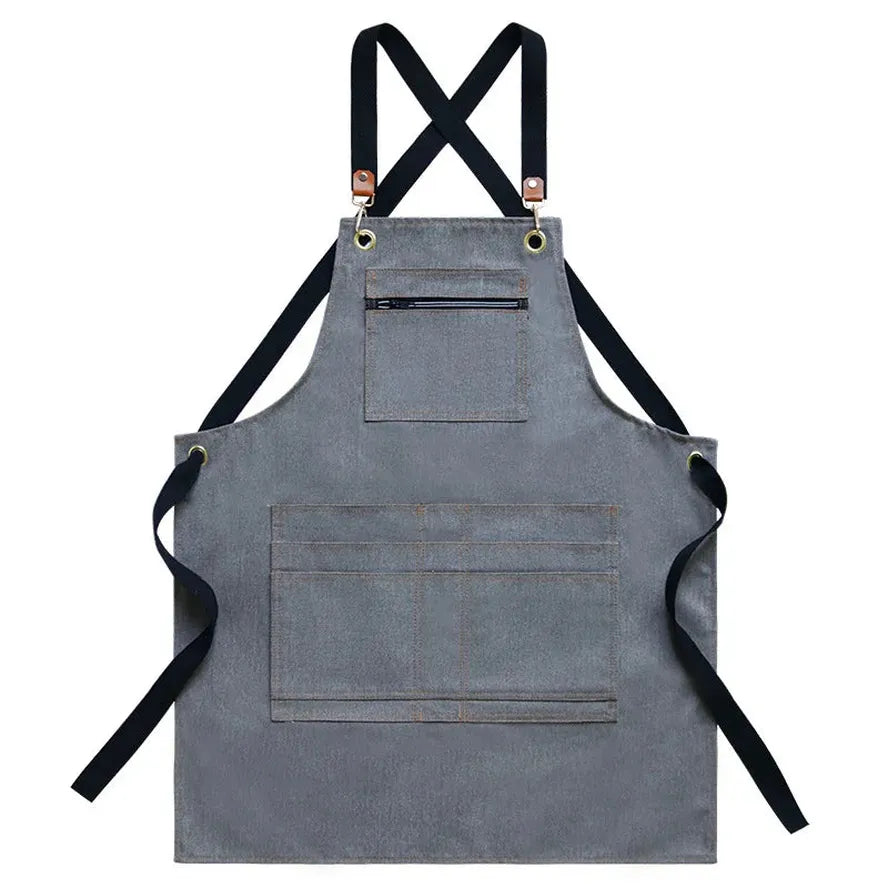 KTX-750035 Floral Canvas Apron for Outdoor, Gardening, and Barista Use