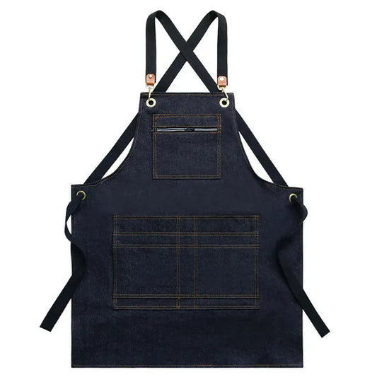 KTX-750035 Floral Canvas Apron for Outdoor, Gardening, and Barista Use
