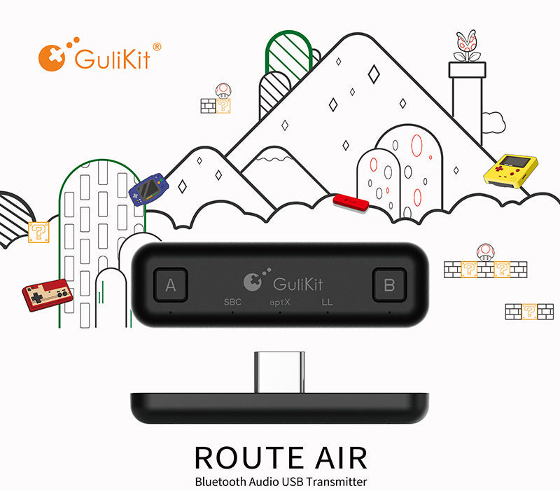 KTX-318739 Gulikit NS07 Wireless Bluetooth Receiver for Nintendo Switch, Switch Lite, PS4, and PC