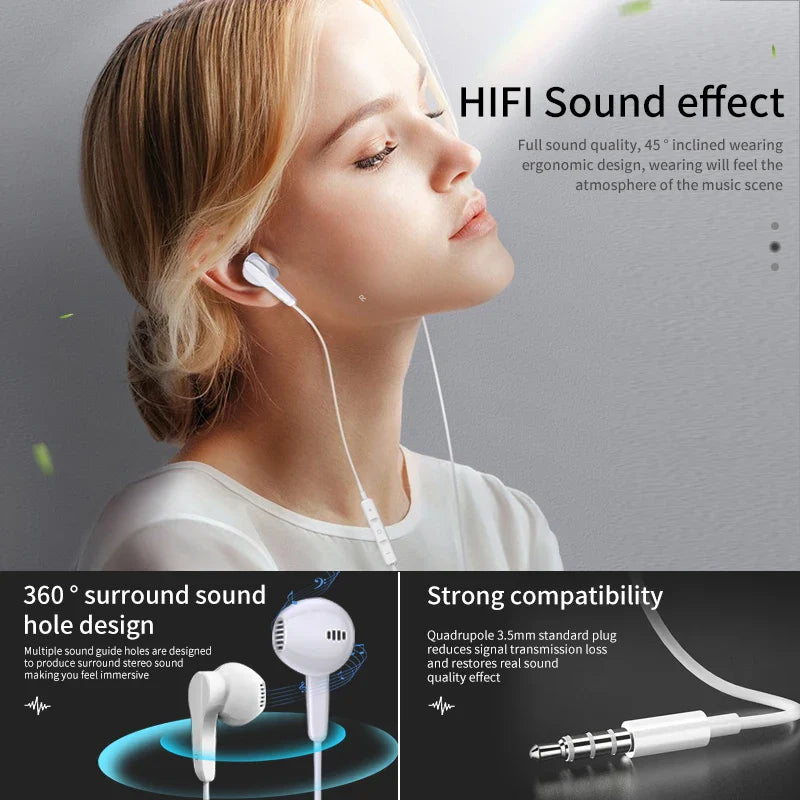 KTX-911699 Wired Stereo Earbuds with Microphone and Volume Control for 3.5mm Devices