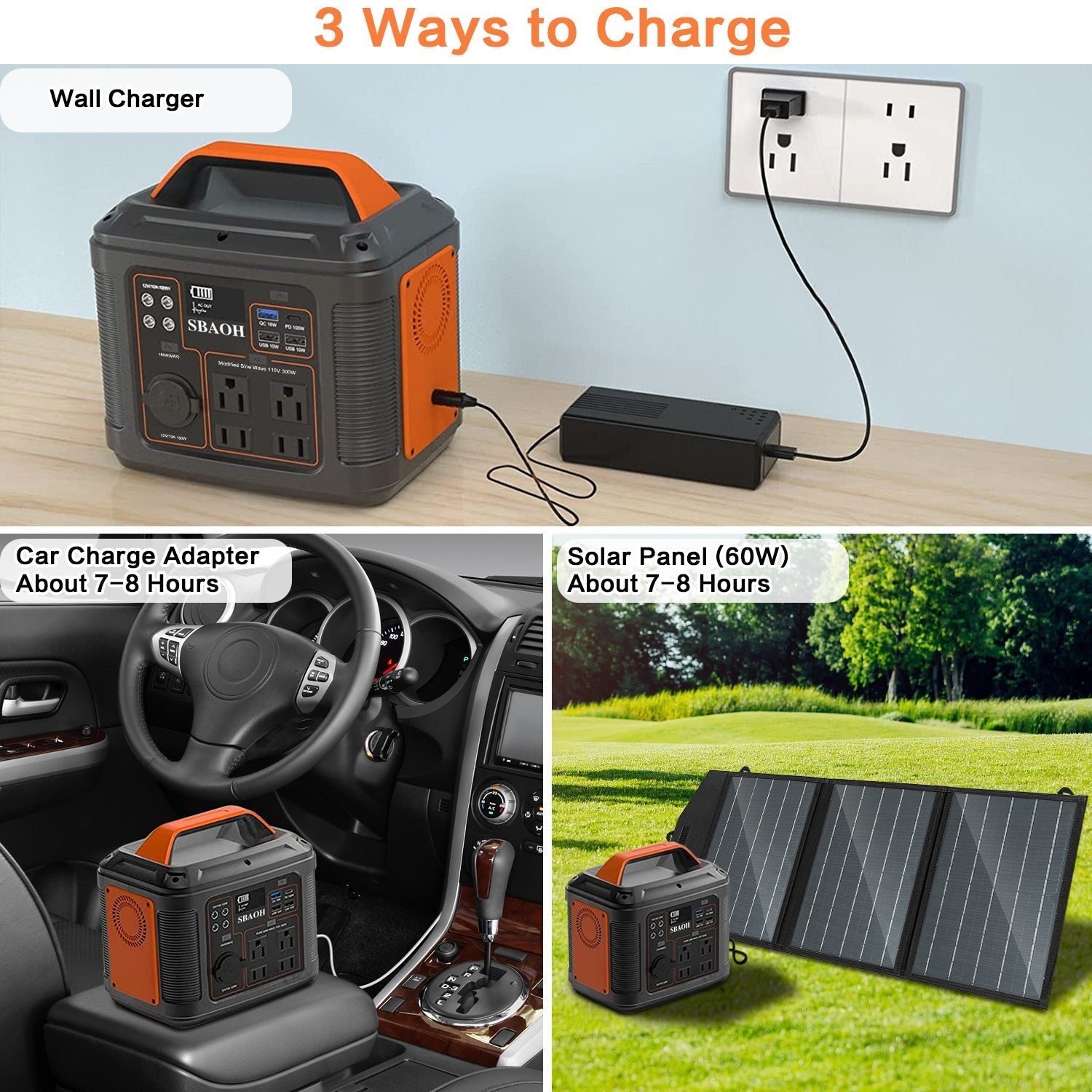 KTX-054035 Portable Power Station 300W 296Wh Lithium Backup Battery with Multiple Output Ports for Emergency and Outdoor Use