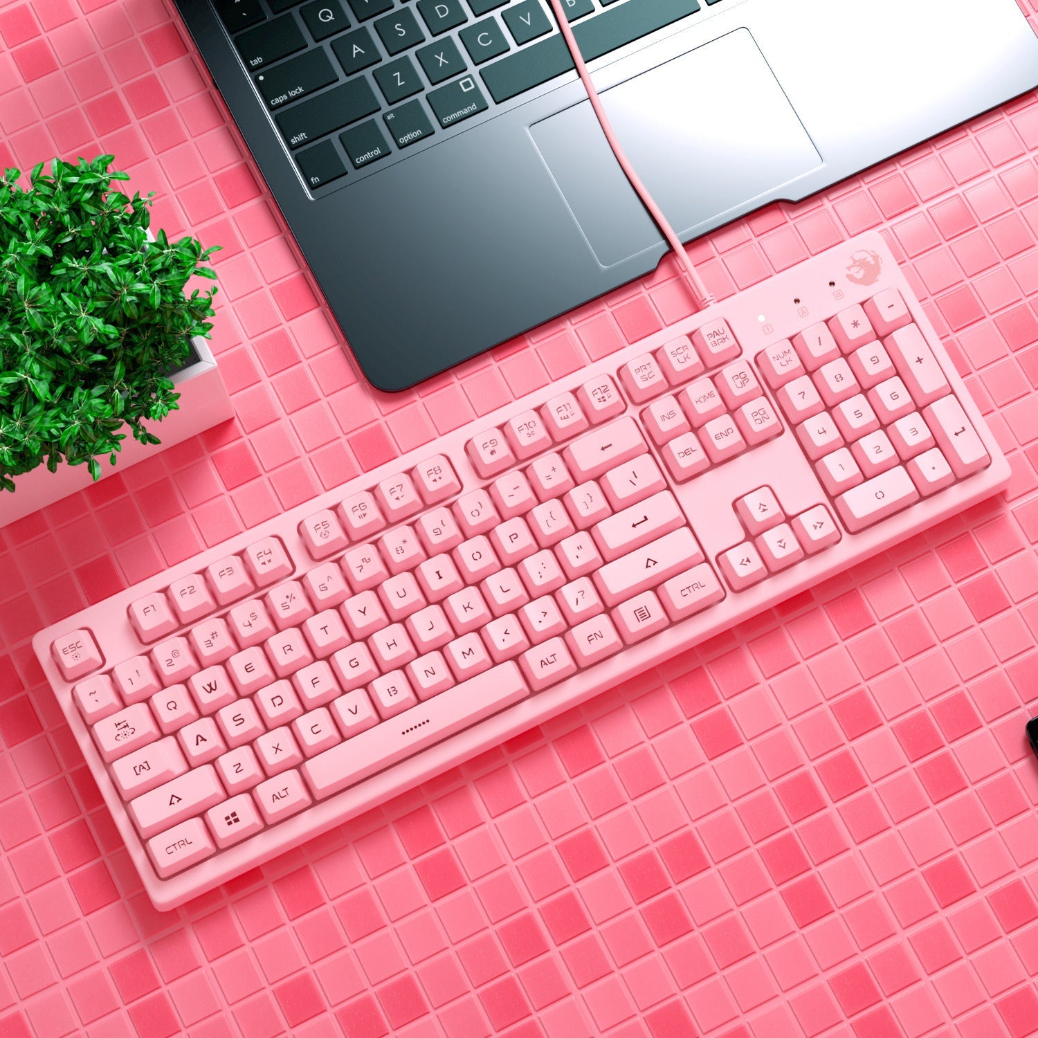 KTX-692051 Membrane Mechanical Keyboard with 104 Keys and USB Interface, Waterproof Design, 1.8m Cable Length