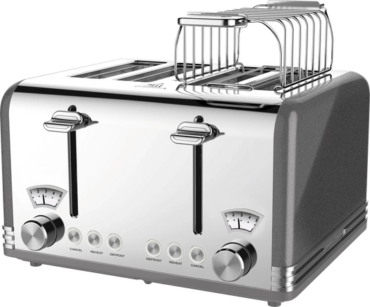 KTX-603027 4-Slice Automatic Pop-Up Toaster with Electroplated Design for Home Use
