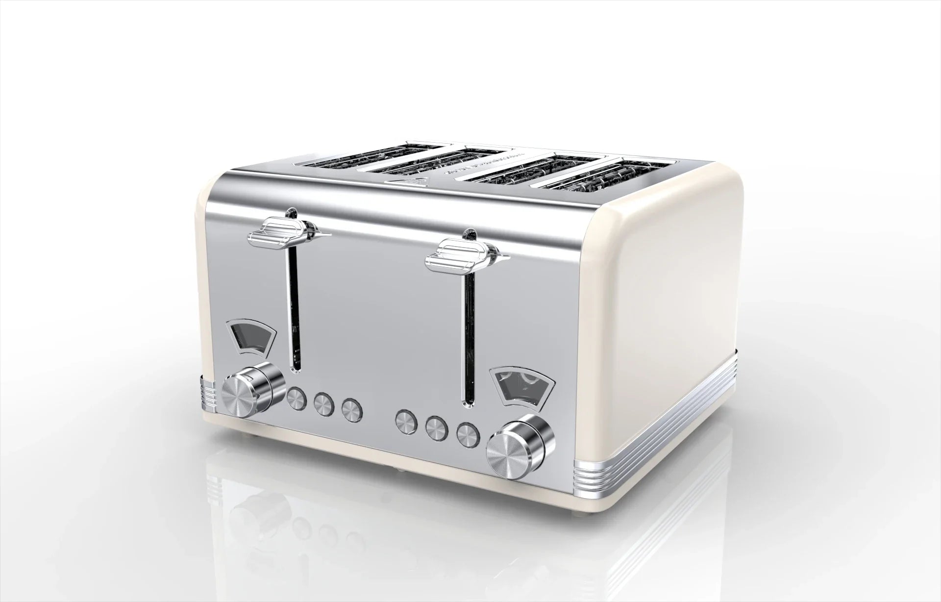 KTX-603027 4-Slice Automatic Pop-Up Toaster with Electroplated Design for Home Use