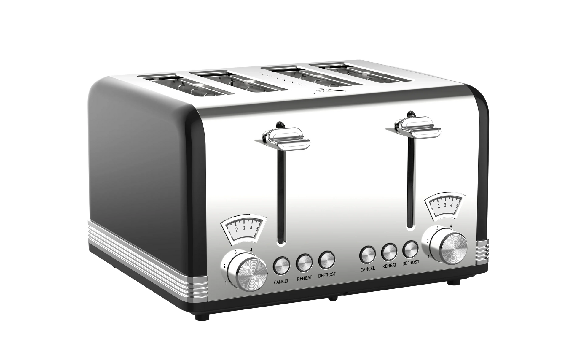 KTX-603027 4-Slice Automatic Pop-Up Toaster with Electroplated Design for Home Use