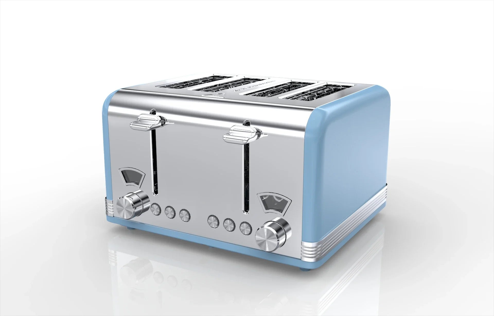 KTX-603027 4-Slice Automatic Pop-Up Toaster with Electroplated Design for Home Use